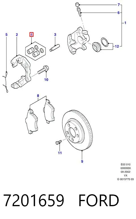 Ремкомплект переднего суппорта 7201659 Ford