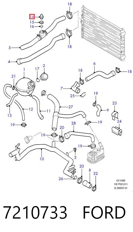 Датчик включения вентилятора 7210733 Ford