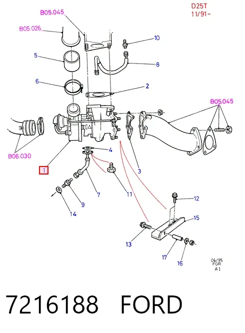 Турбина 7216188 Ford