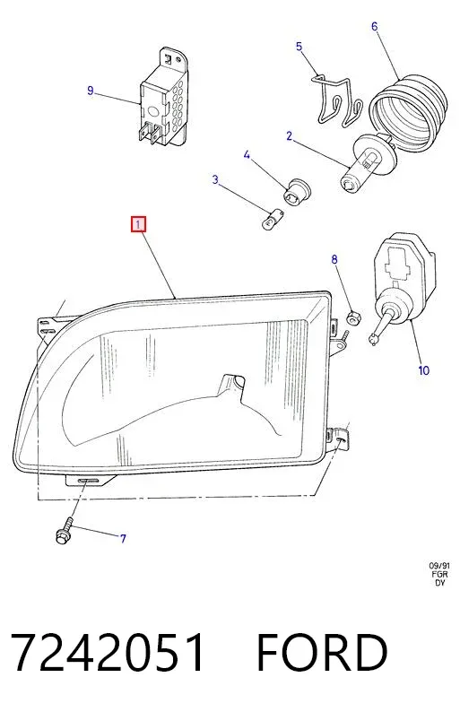 Левая фара 7242051 Ford