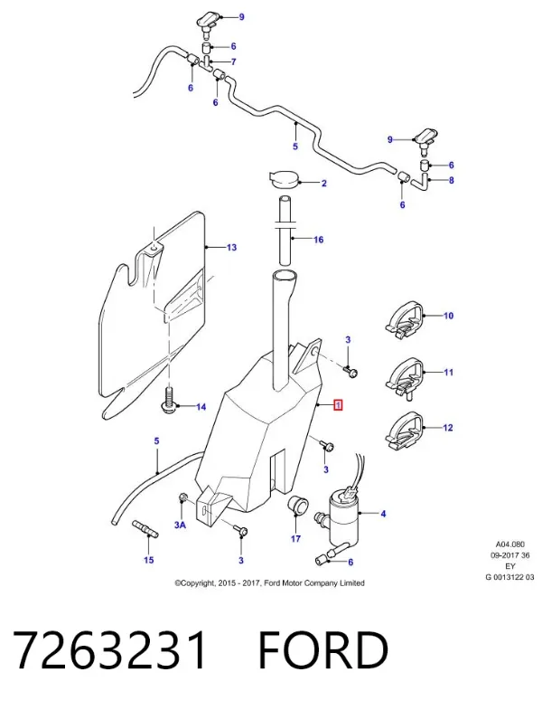 Бачок омывателя 7263231 Ford