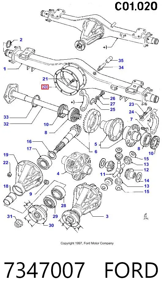 Левая полуось 7347007 Ford
