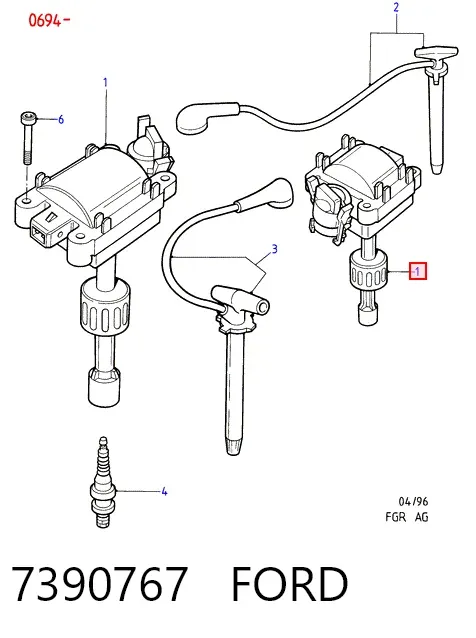 Катушка зажигания 7390767 Ford