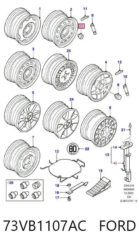 Гайки колесные 73VB1107AC Ford