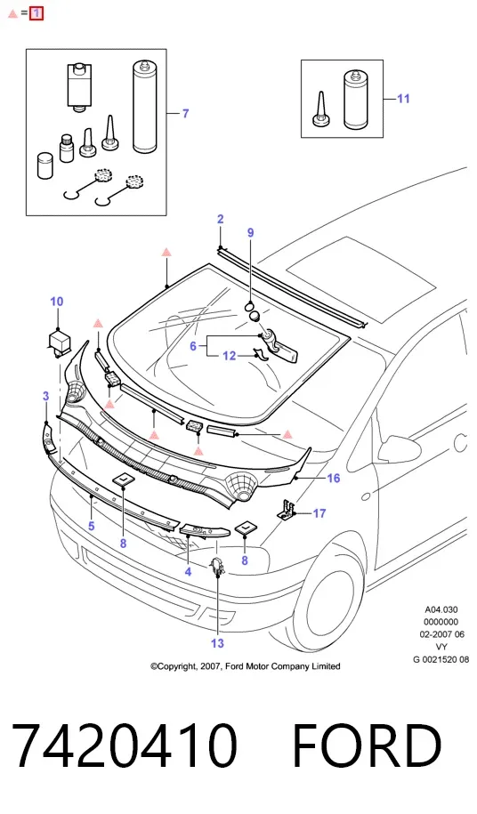 Лобовое стекло 7420410 Ford