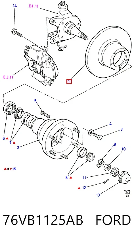 Передние тормозные диски 76VB1125AB Ford