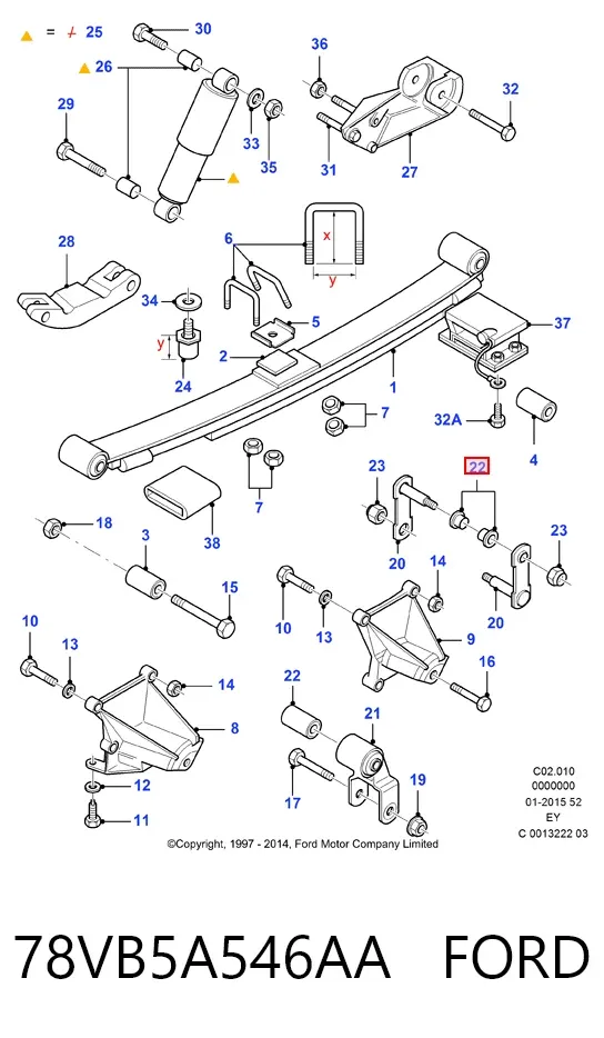 Сайлентблок серьги рессоры 78VB5A546AA Ford