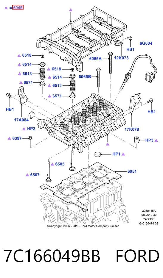 ГБЦ 7C166049BB Ford
