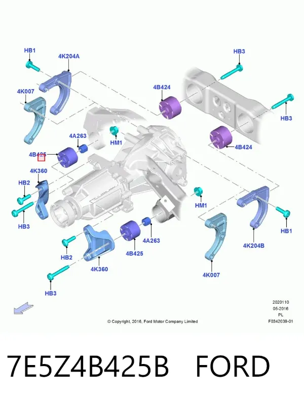 Сайлентблок задней балки 7E5Z4B425B Ford