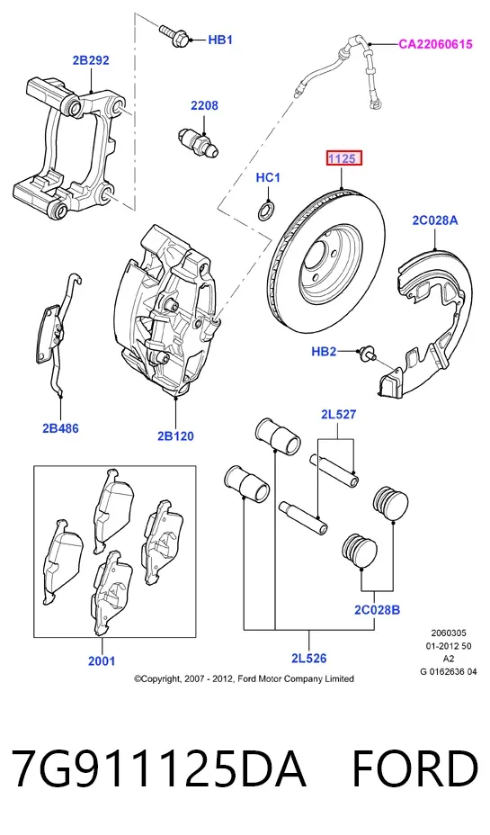 Передние тормозные диски 7G911125DA Ford
