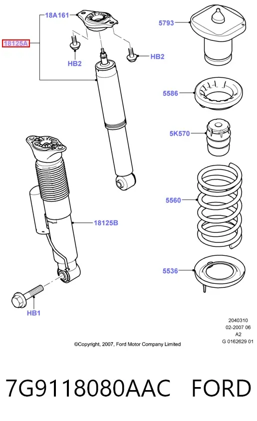 Амортизатор задний 7G9118080AAC Ford