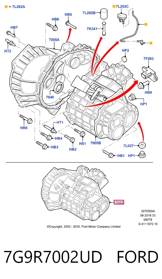 КПП 7G9R7002UD Ford