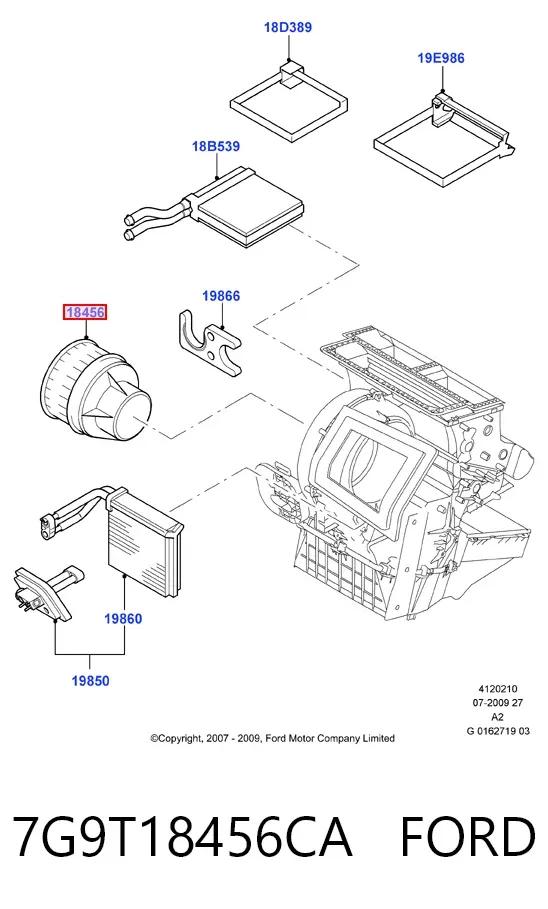 Вентилятор печки 7G9T18456CA Ford