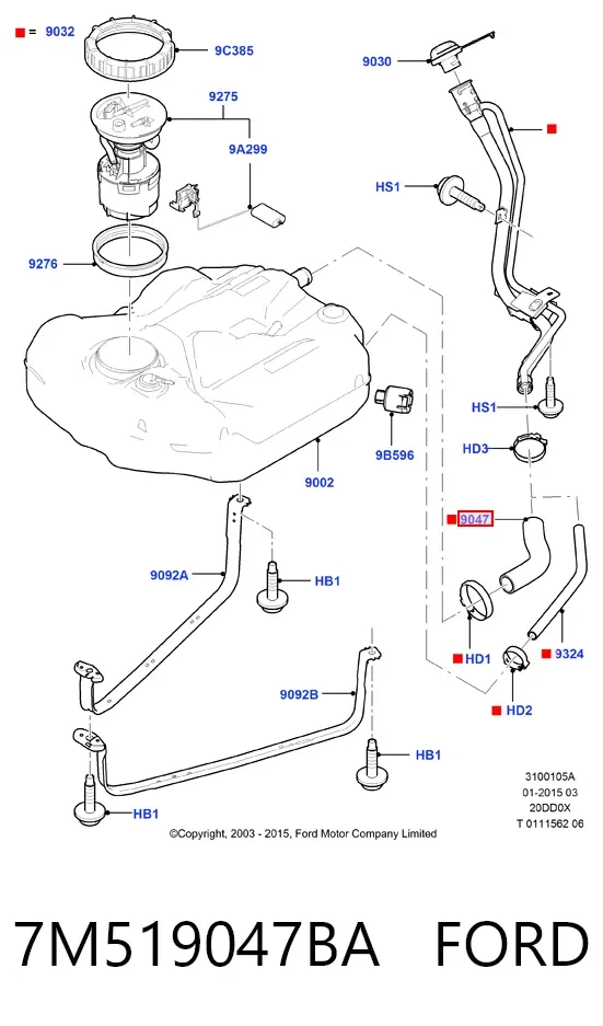  7M519047BA Ford