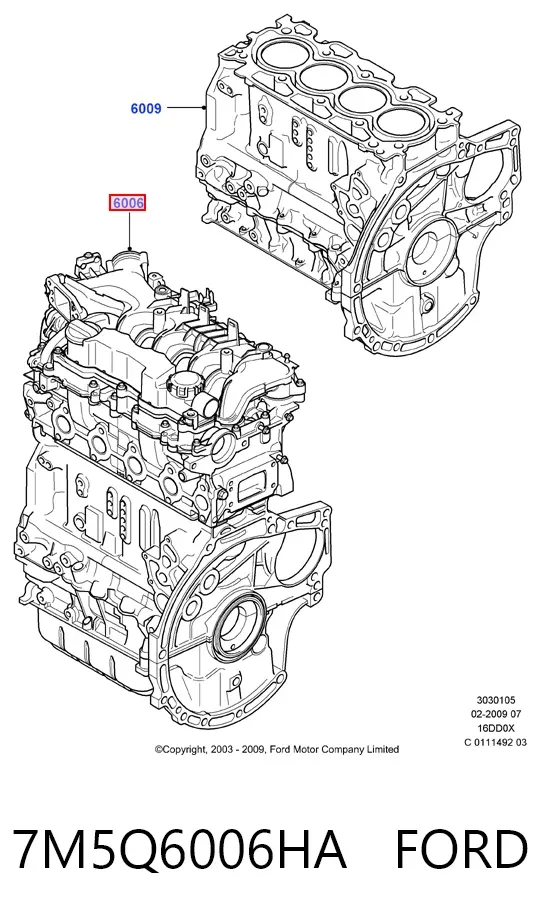 Двигатель 7M5Q6006HA Ford