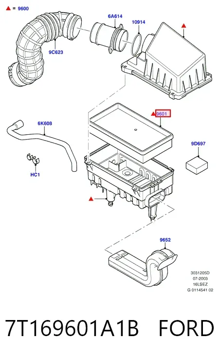 Воздушный фильтр 7T169601A1B Ford