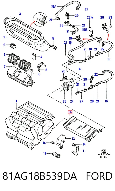 Радиатор печки 81AG18B539DA Ford
