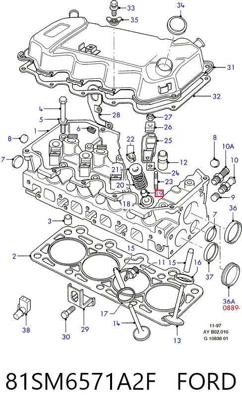 Сальники клапанов 81SM6571A2F Ford