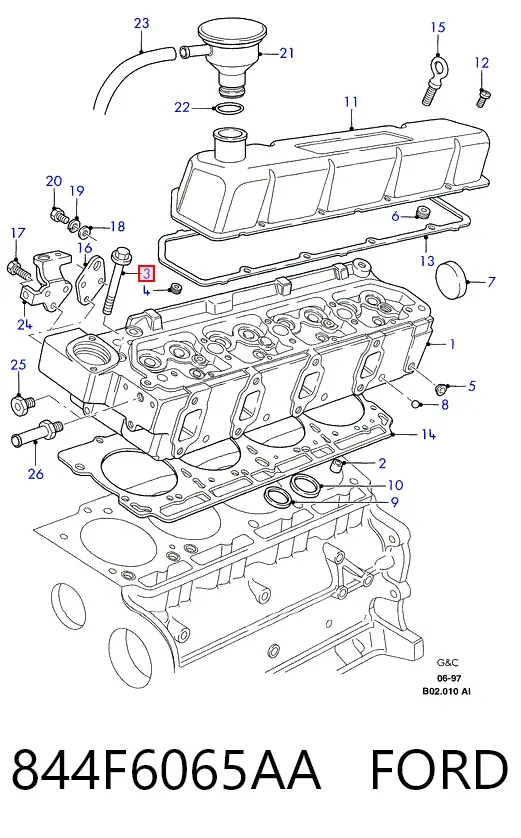 Болт ГБЦ 844F6065AA Ford