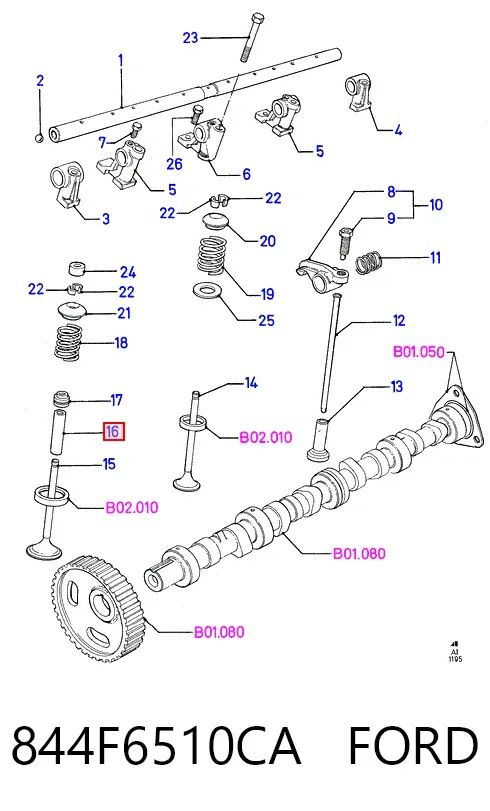 Направляющая клапана 844F6510CA Ford
