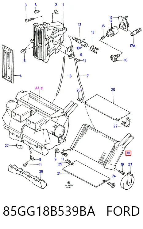 Радиатор печки 85GG18B539BA Ford