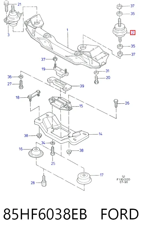 Левая подушка двигателя 85HF6038EB Ford