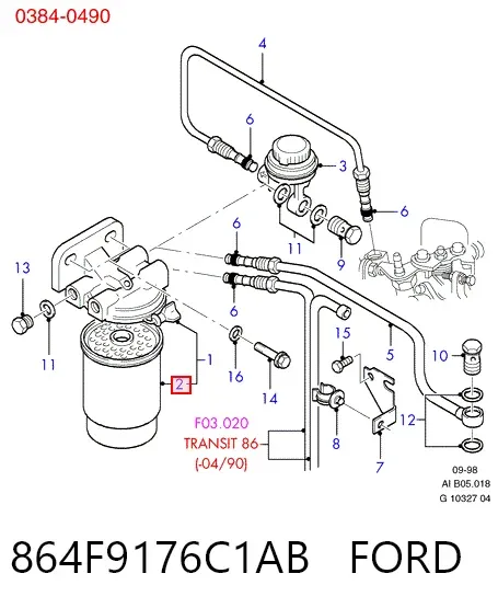 Топливный фильтр 864F9176C1AB Ford