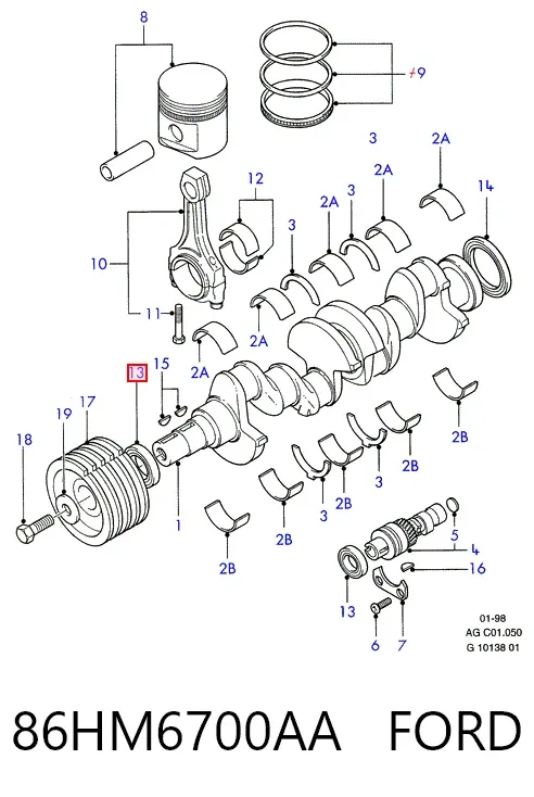 Сальник коленвала 86HM6700AA Ford