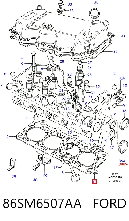 Впускной клапан 86SM6507AA Ford