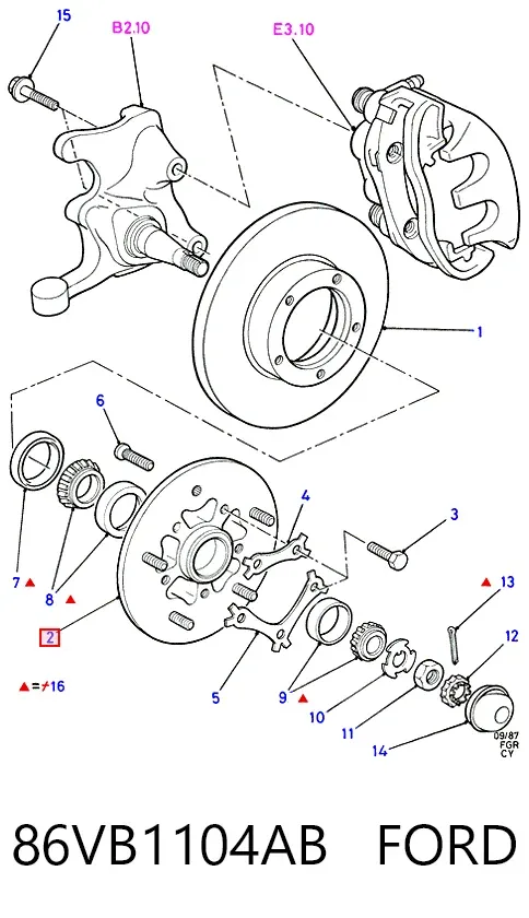 Передняя ступица 86VB1104AB Ford