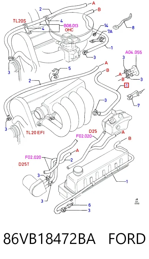 Патрубок радиатора печки 86VB18472BA Ford