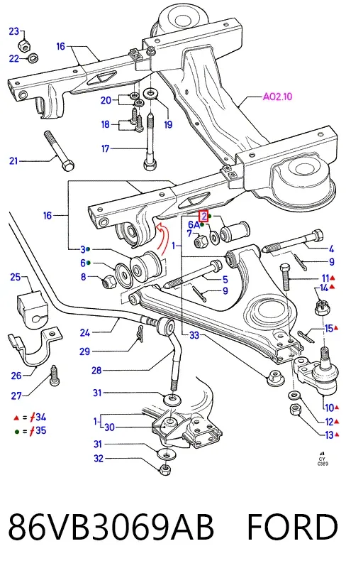 Сайлентблок переднего рычага 86VB3069AB Ford