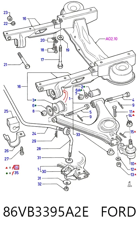 Нижняя шаровая опора 86VB3395A2E Ford