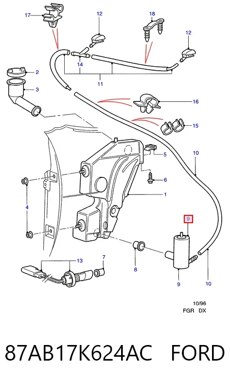 Насос-мотор омывателя стекла переднего/заднего 87AB17K624AC Ford