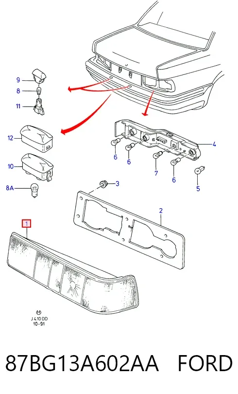 Задний фонарь 87BG13A602AA Ford