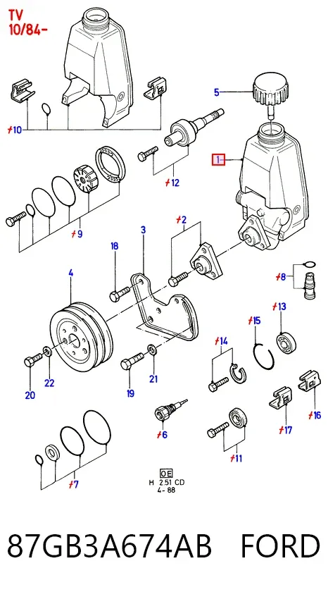 Насос ГУР 87GB3A674AB Ford