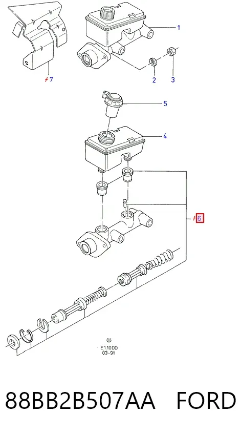 Ремкомплект тормозного цилиндра 88BB2B507AA Ford
