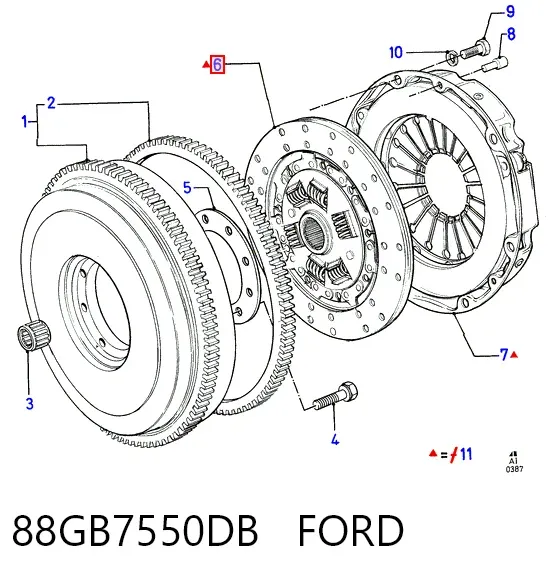Диск сцепления 88GB7550DB Ford