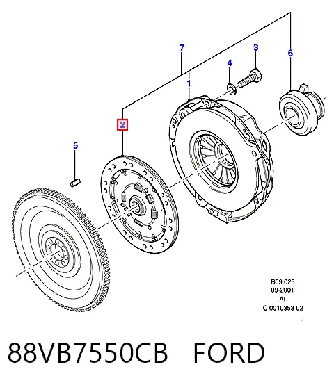 Диск сцепления 88VB7550CB Ford