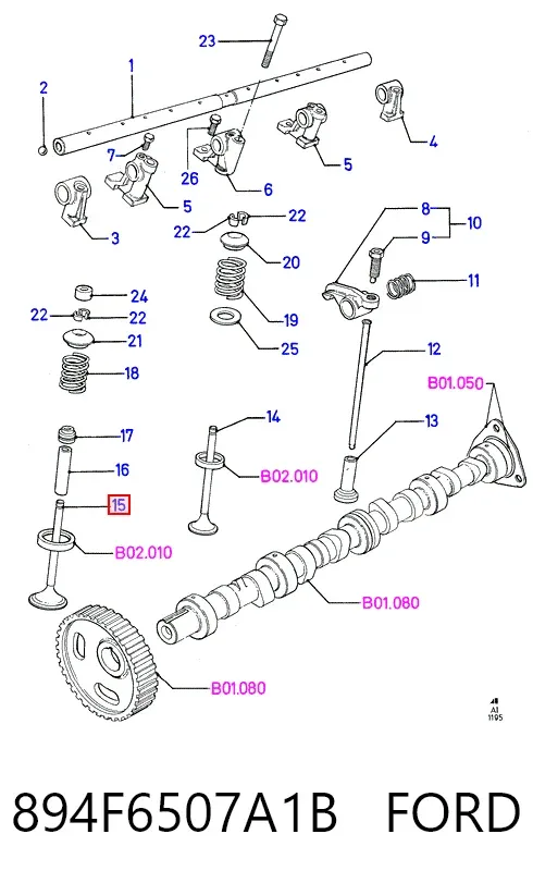 Впускной клапан 894F6507A1B Ford