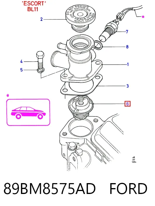 Термостат 89BM8575AD Ford