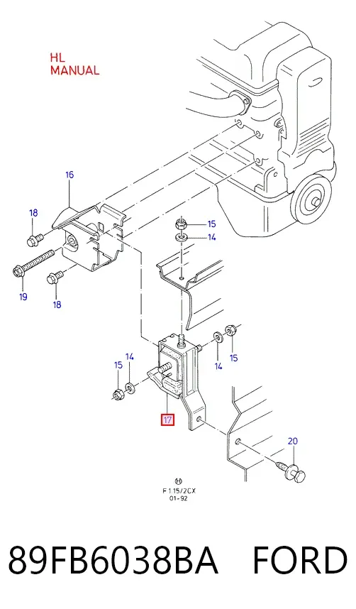 Правая подушка двигателя 89FB6038BA Ford