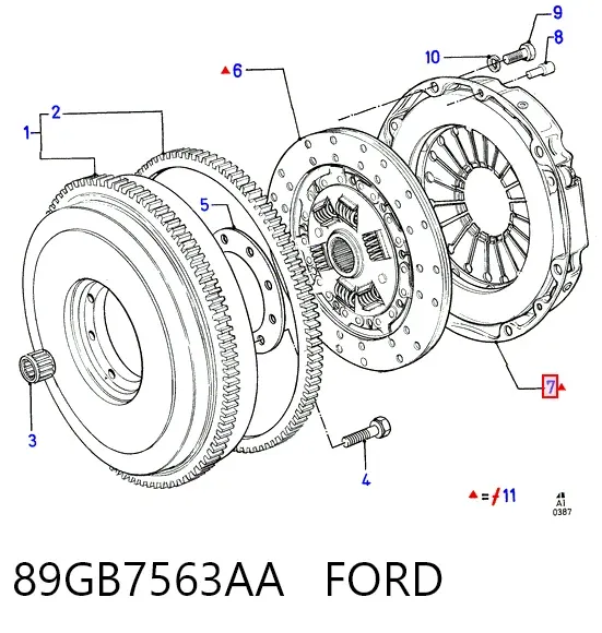 Корзина сцепления 89GB7563AA Ford