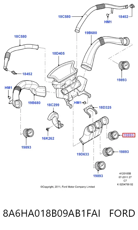  8A6HA018B09AB1FAI Ford