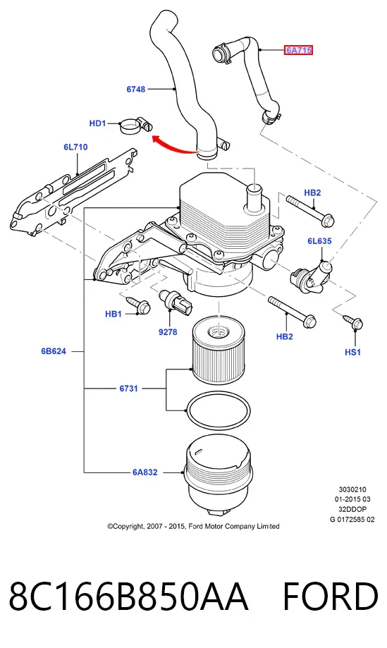  8C166B850AA Ford