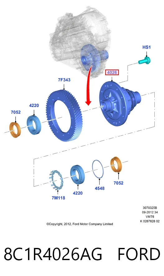 Дифференциал 8C1R4026AG Ford
