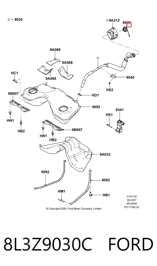 Крышка бензобака 8L3Z9030C Ford
