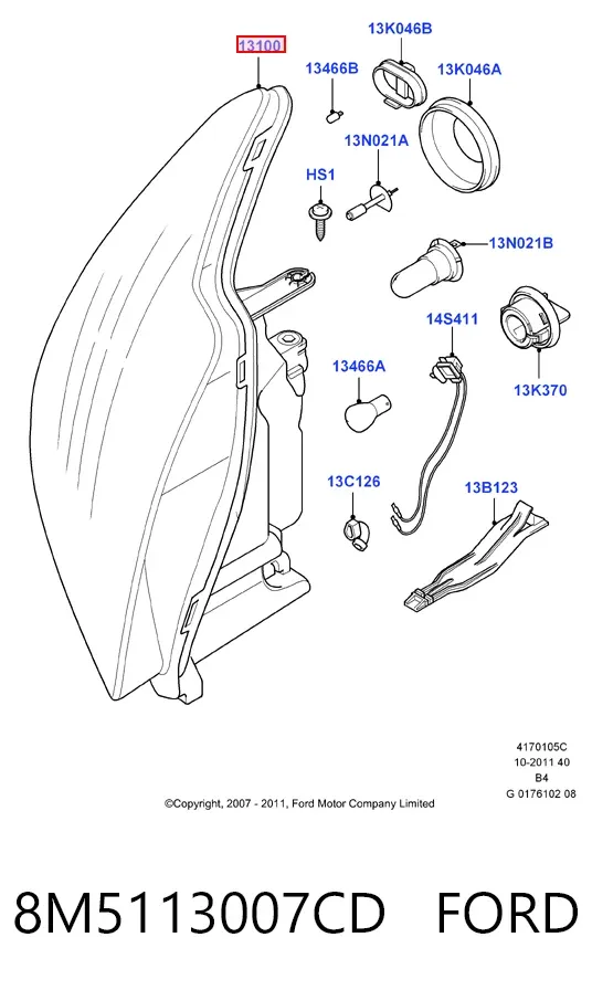 Правая фара 8M5113007CD Ford