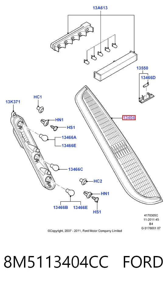 Задний фонарь 8M5113404CC Ford