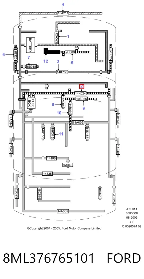 Интеркулер 8ML376765101 Ford